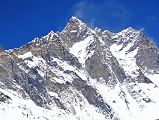 Kongma La 19 Lhotse South Face, Lhotse, Lhotse Middle, Lhotse Shar Close Up From Below Kongma La The Lhotse South Face continued to dominate the view as I descended from the Kongma La (5535m) towards Bibre. Here is close up of Lhotse West Face, Lhotse South Face, Lhotse Middle and Lhotse Shar.